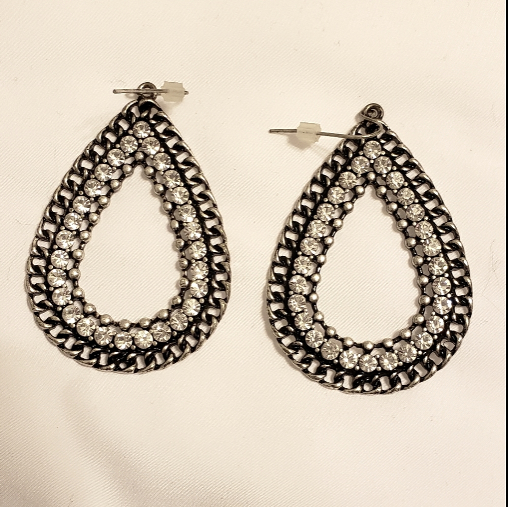 Black and silver earrings